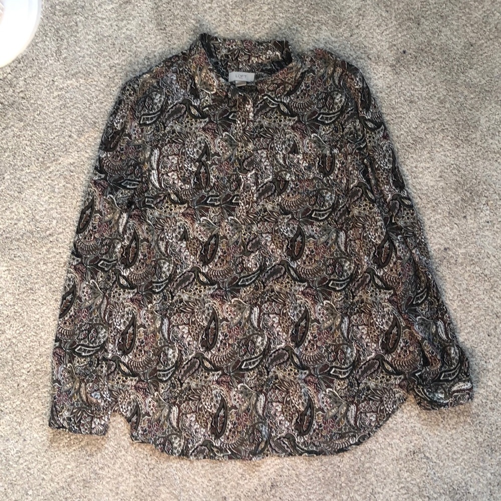 3/4 Length Sleeve Loft Paisley Blouse